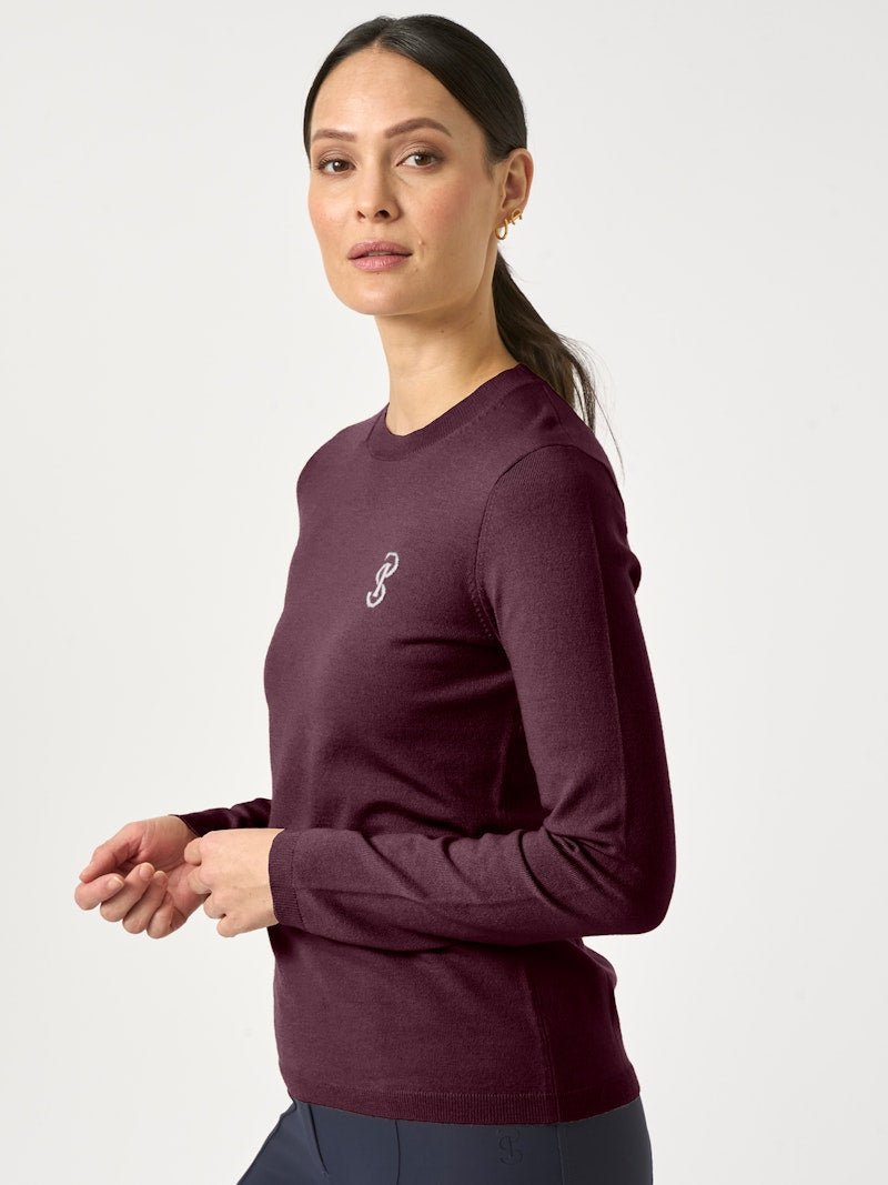 PS of Sweden PS Logo Knit Sweater - Plum - PS of Sweden - Equiluxe Tack