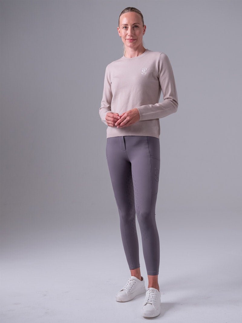 PS of Sweden PS Logo Knit Sweater - Silk Taupe - PS of Sweden - Equiluxe Tack