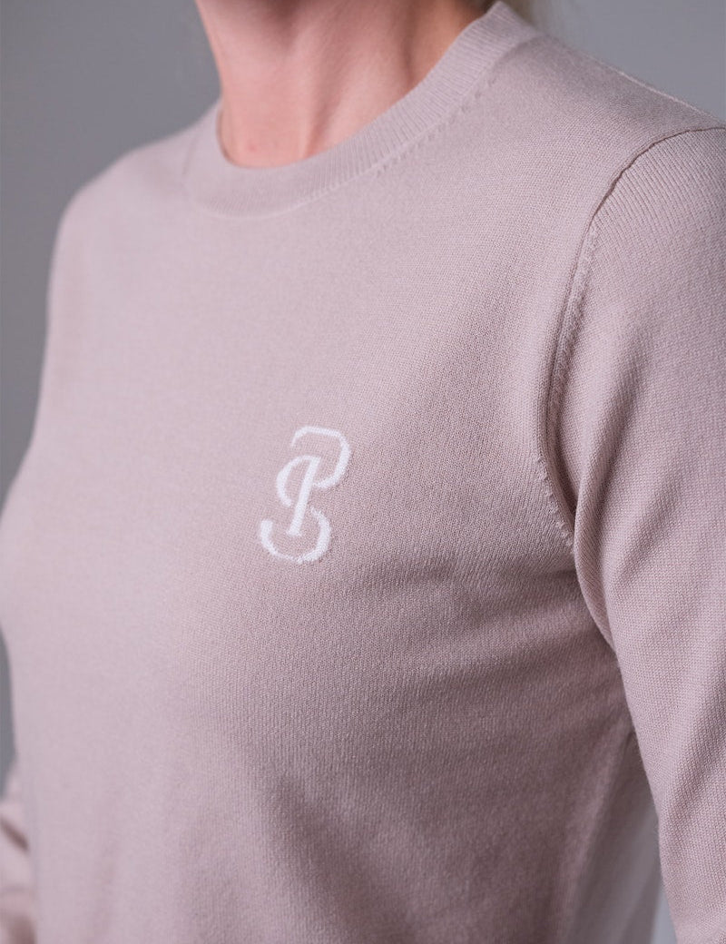 PS of Sweden PS Logo Knit Sweater - Silk Taupe - PS of Sweden - Equiluxe Tack