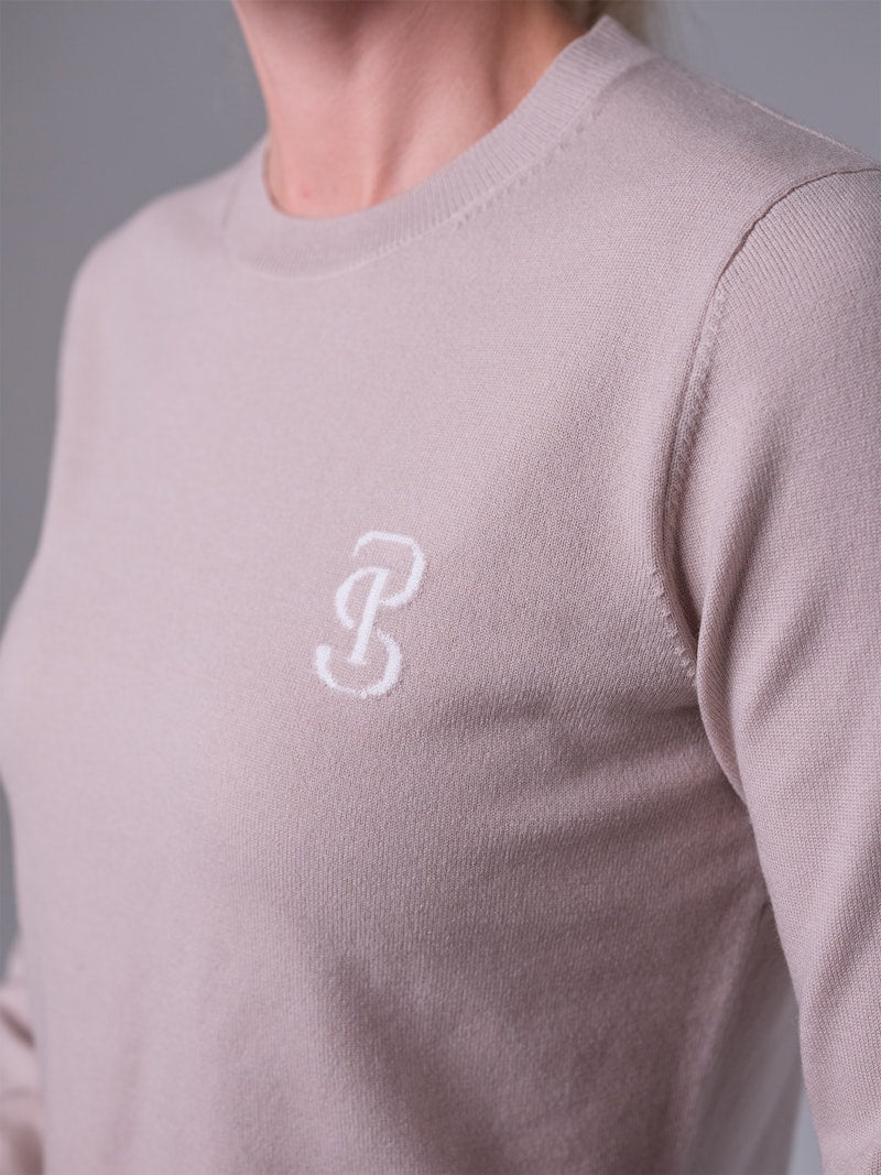 PS of Sweden PS Logo Knit Sweater - Silk Taupe - PS of Sweden - Equiluxe Tack