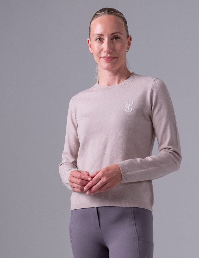 PS of Sweden PS Logo Knit Sweater - Silk Taupe - PS of Sweden - Equiluxe Tack