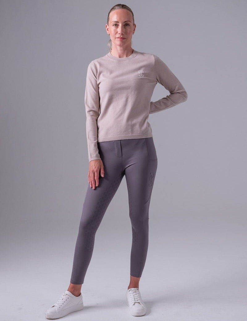 PS of Sweden PS Logo Knit Sweater - Silk Taupe - PS of Sweden - Equiluxe Tack