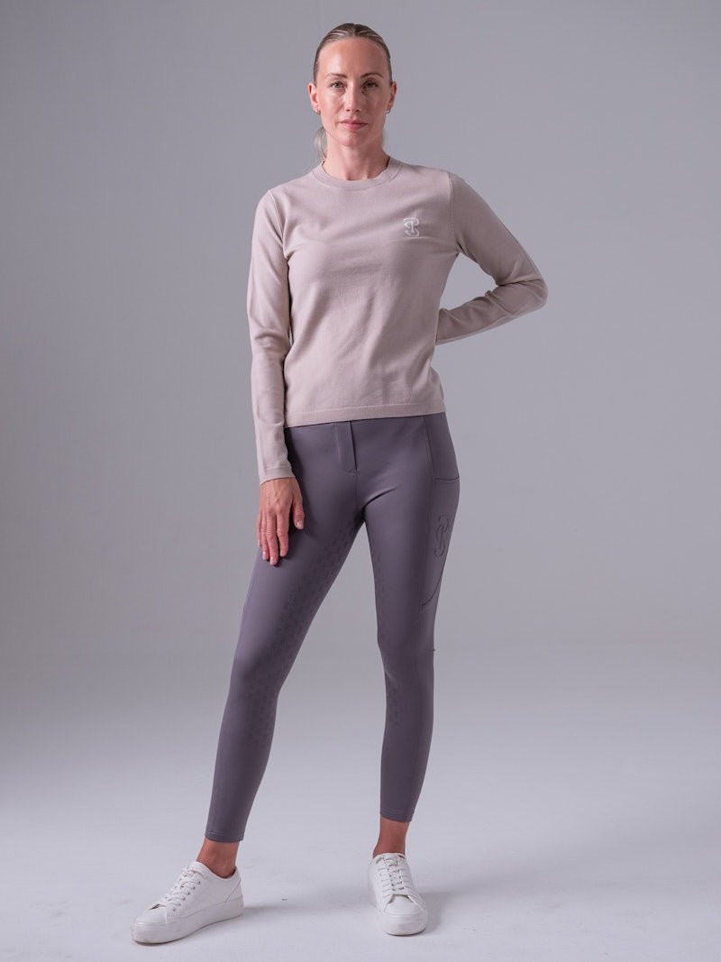 PS of Sweden PS Logo Knit Sweater - Silk Taupe - PS of Sweden - Equiluxe Tack
