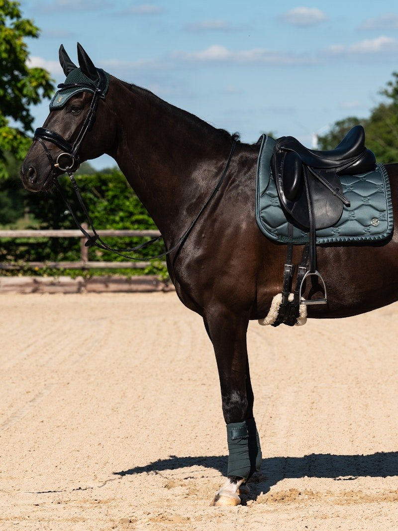 PS of Sweden Saddle Pad Dressage Ruffle - Midnight Green - PS of Sweden - Equiluxe Tack