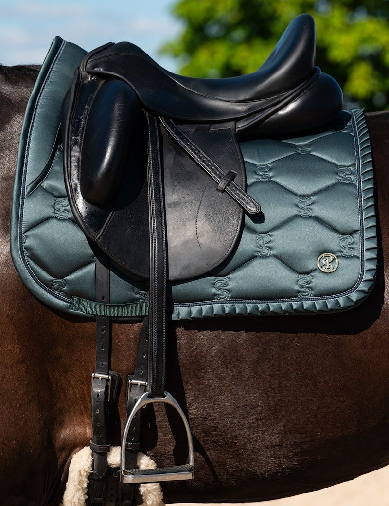 PS of Sweden Saddle Pad Dressage Ruffle - Midnight Green - PS of Sweden - Equiluxe Tack