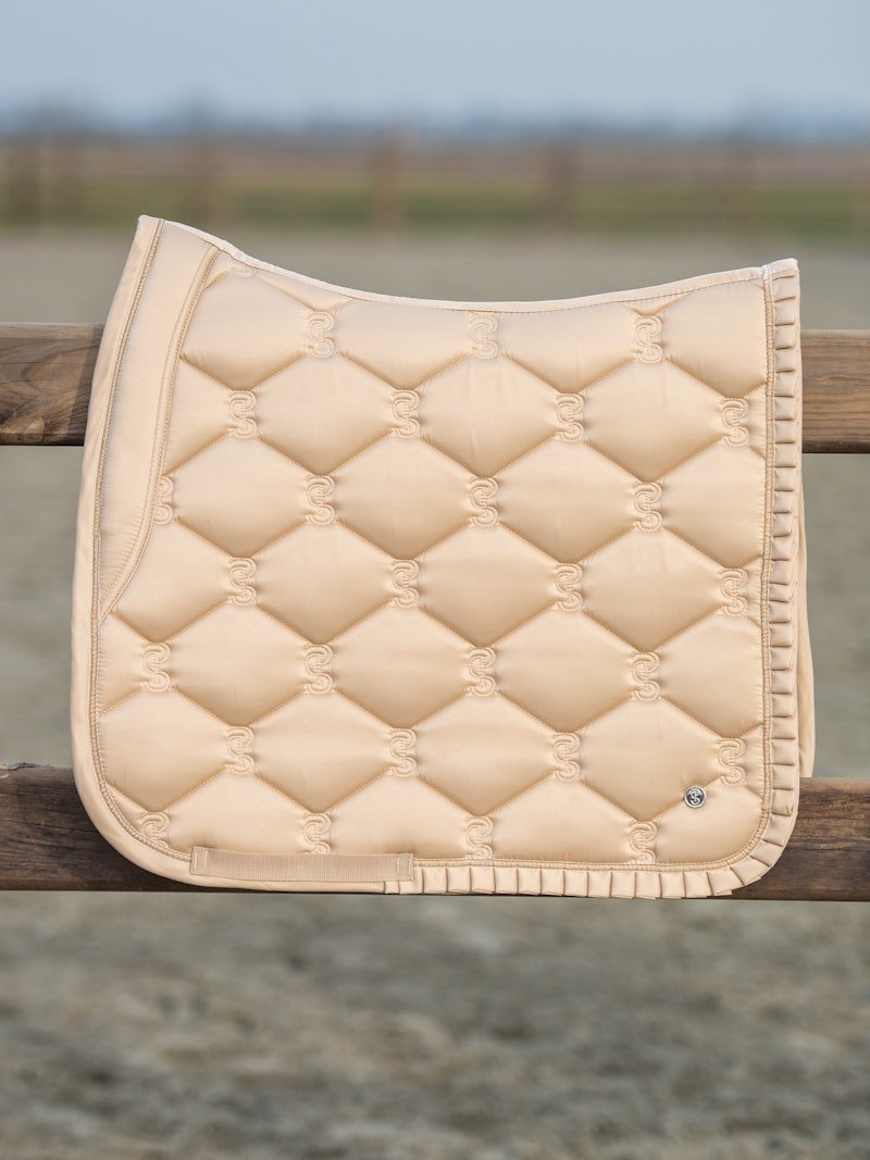 PS of Sweden Saddle Pad Dressage Ruffle - Sand - PS of Sweden - Equiluxe Tack