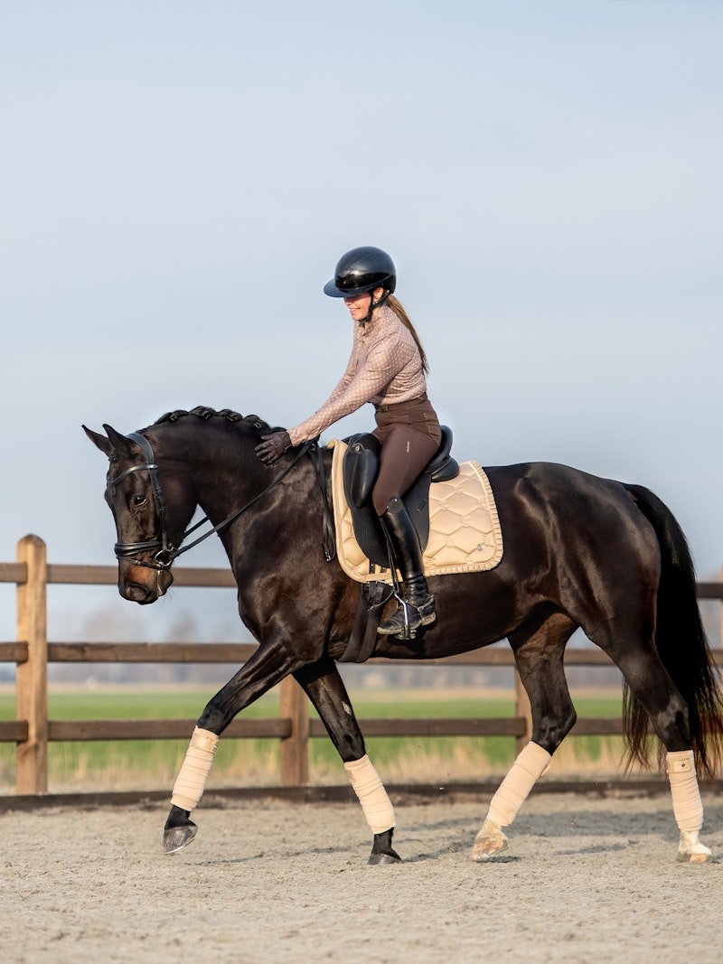 PS of Sweden Saddle Pad Dressage Ruffle - Sand - PS of Sweden - Equiluxe Tack