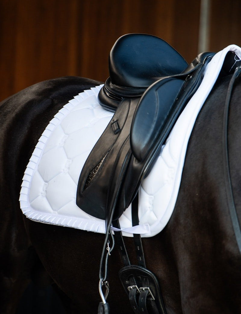 PS of Sweden Saddle Pad Dressage Ruffle - White - PS of Sweden - Equiluxe Tack