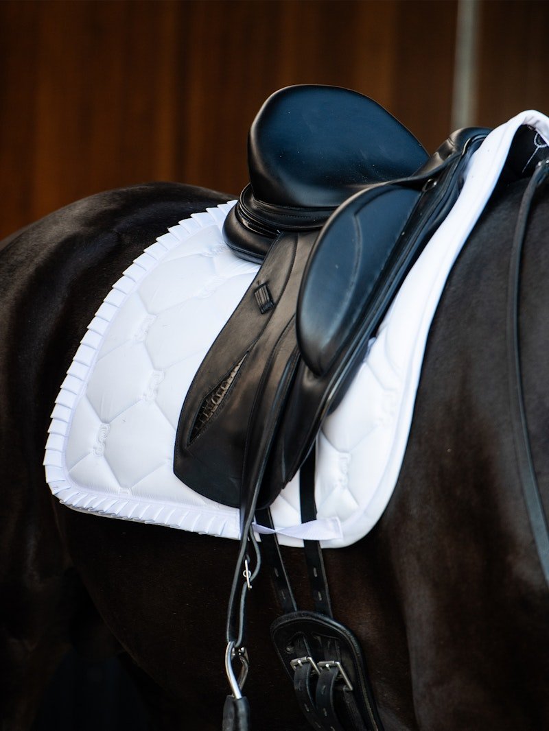 PS of Sweden Saddle Pad Dressage Ruffle - White - PS of Sweden - Equiluxe Tack