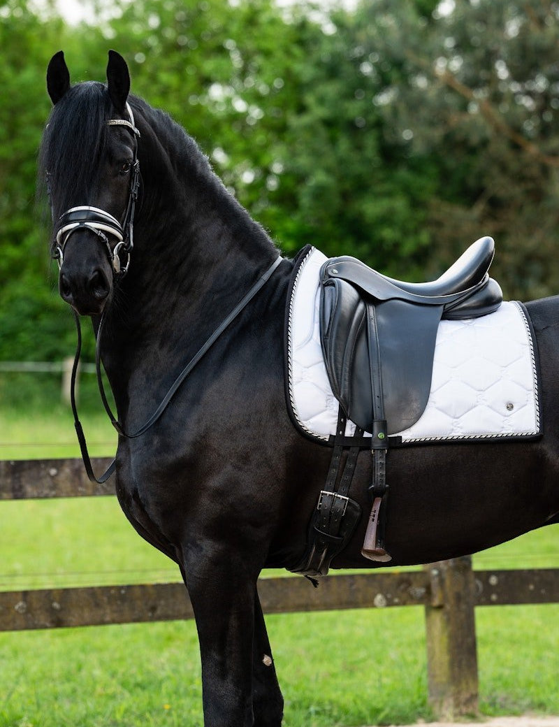 PS of Sweden Saddle Pad Dressage Signature - White/Black - PS of Sweden - Equiluxe Tack