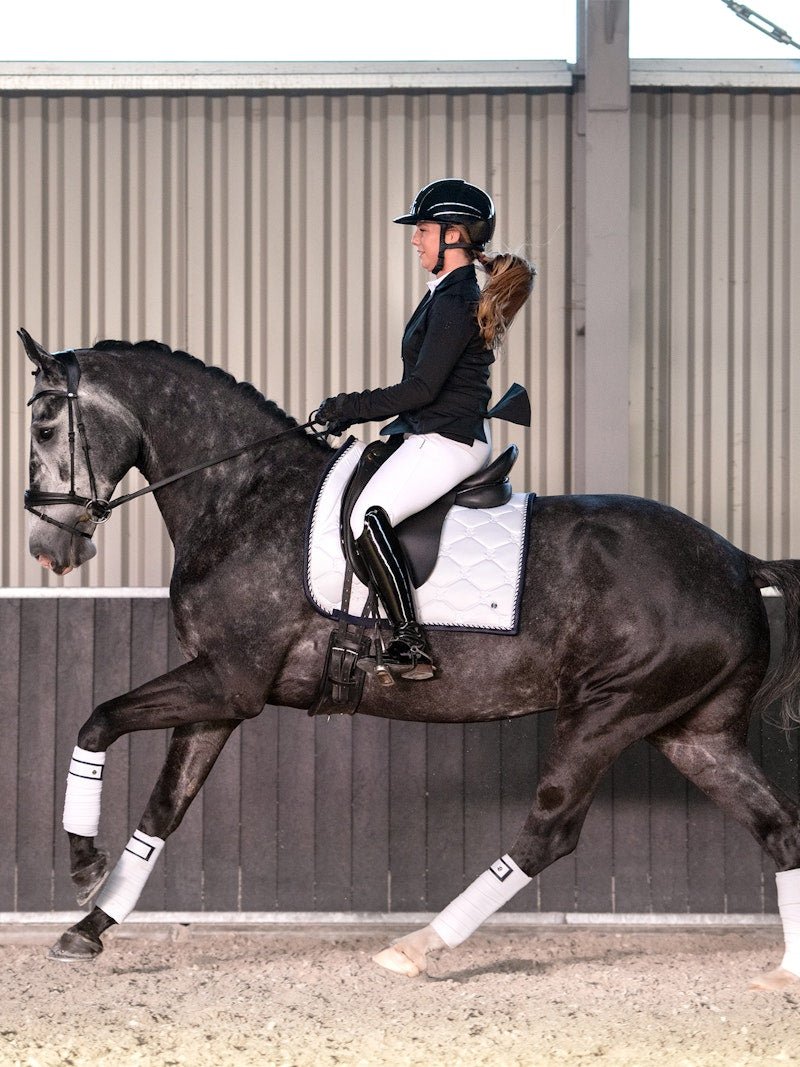 PS of Sweden Saddle Pad Dressage Signature - White/Navy - PS of Sweden - Equiluxe Tack