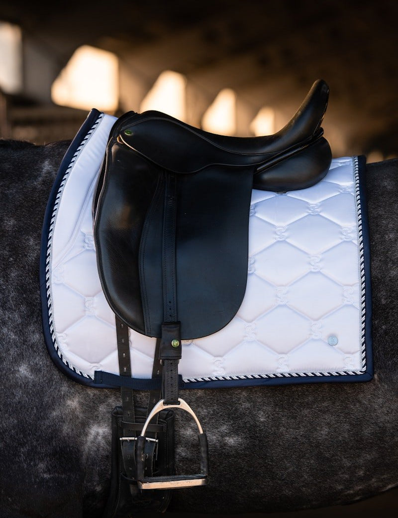 PS of Sweden Saddle Pad Dressage Signature - White/Navy - PS of Sweden - Equiluxe Tack