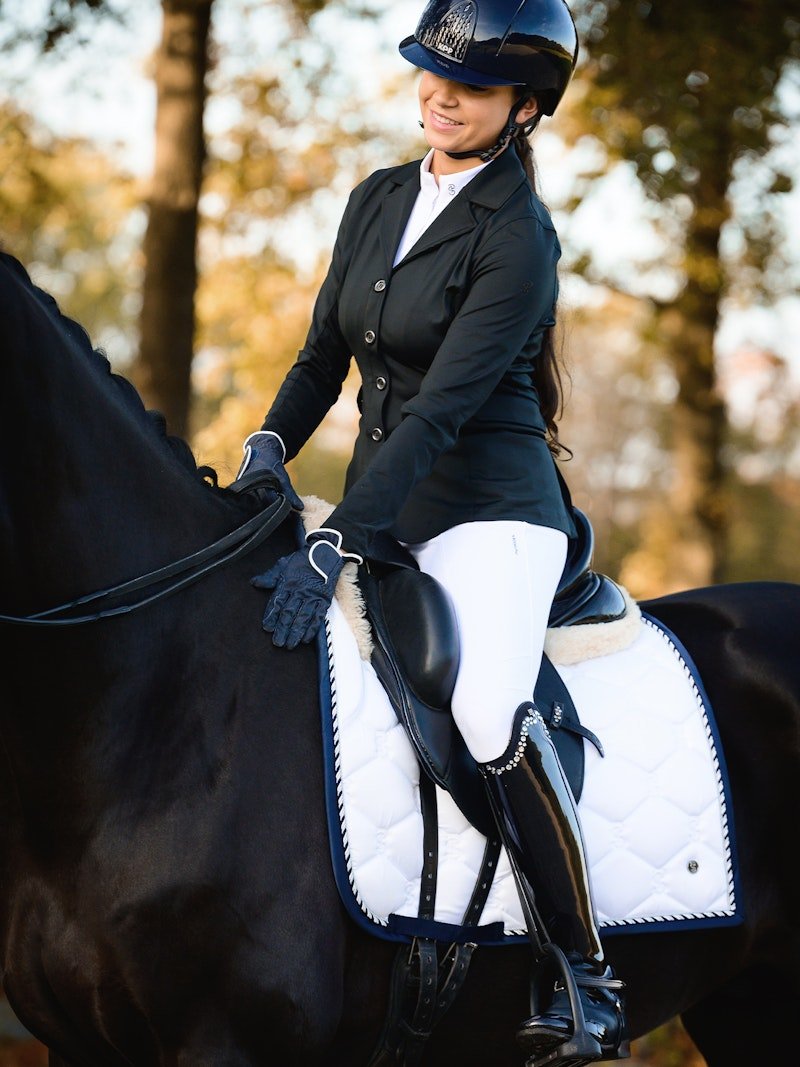 PS of Sweden Saddle Pad Dressage Signature - White/Navy - PS of Sweden - Equiluxe Tack
