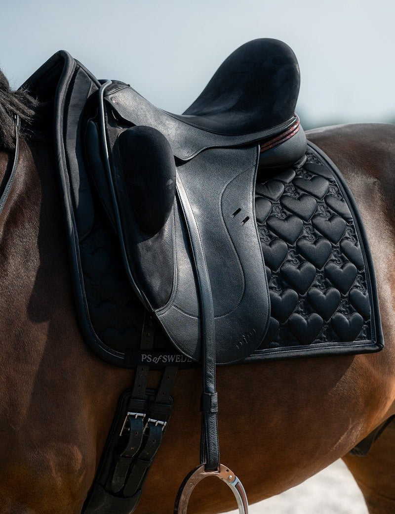 PS of Sweden Saddle Pad Heart Dressage - Black - PS of Sweden - Equiluxe Tack