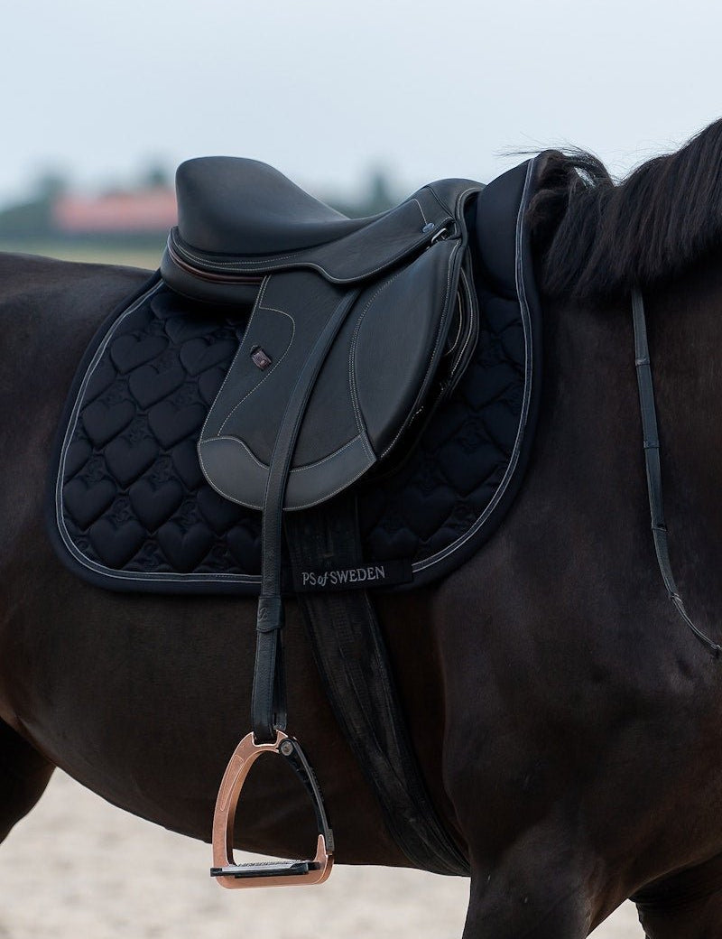 PS of Sweden Saddle Pad Heart Jump - Black - PS of Sweden - Equiluxe Tack