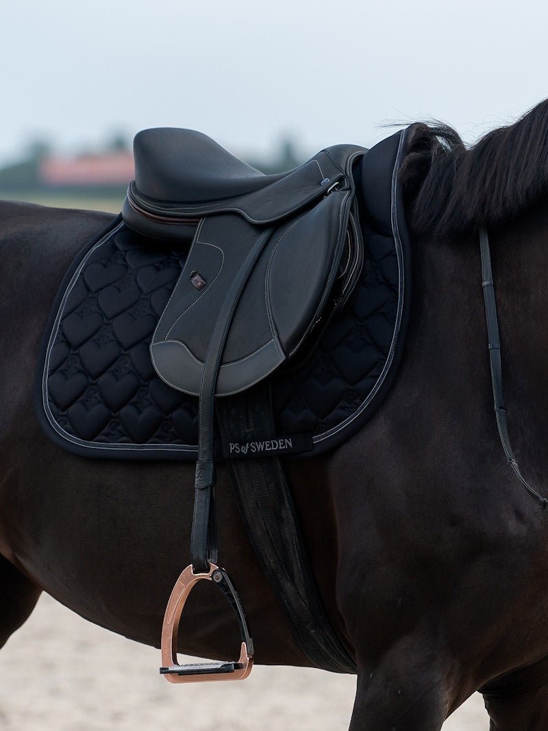 PS of Sweden Saddle Pad Heart Jump - Black - PS of Sweden - Equiluxe Tack