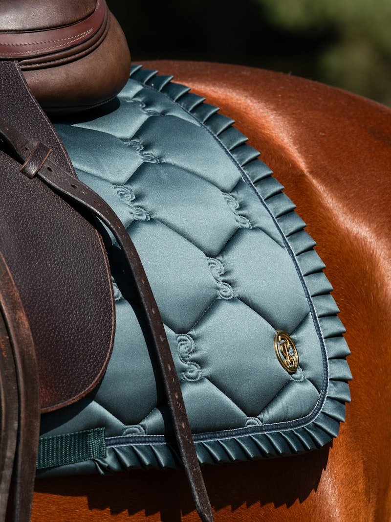 PS of Sweden Saddle Pad Jump Ruffle - Midnight Green - PS of Sweden - Equiluxe Tack