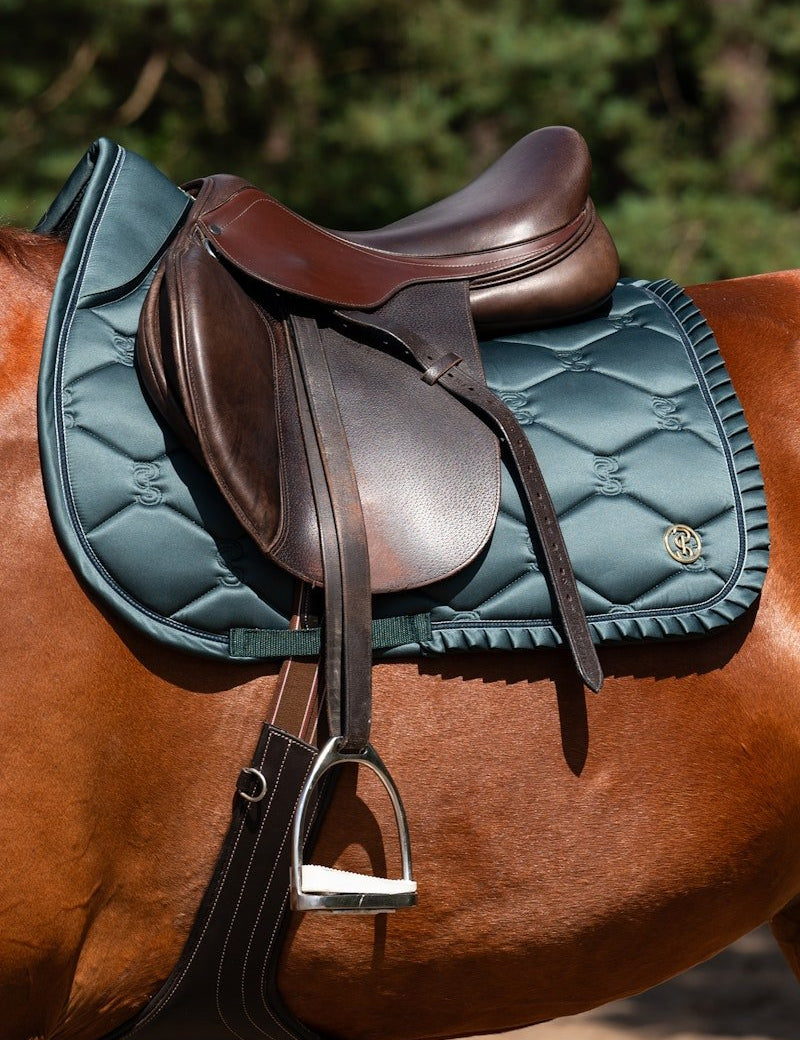 PS of Sweden Saddle Pad Jump Ruffle - Midnight Green - PS of Sweden - Equiluxe Tack