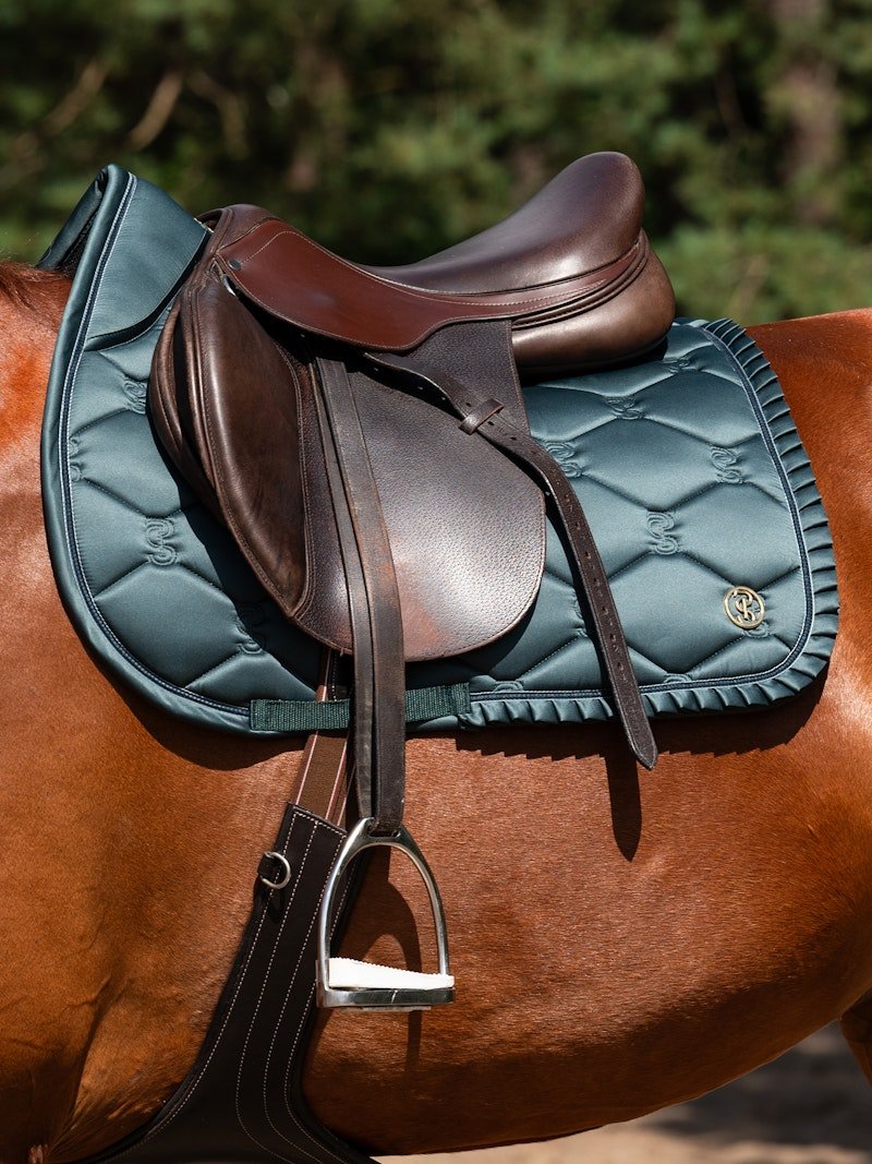PS of Sweden Saddle Pad Jump Ruffle - Midnight Green - PS of Sweden - Equiluxe Tack
