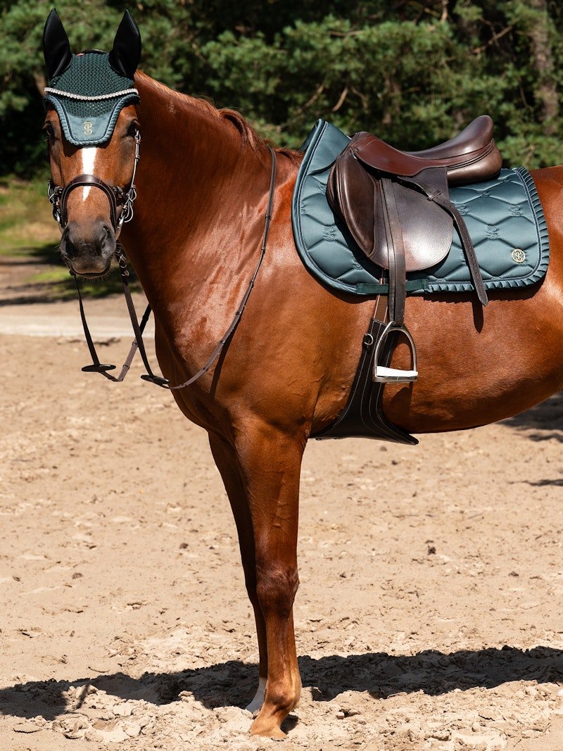 PS of Sweden Saddle Pad Jump Ruffle - Midnight Green - PS of Sweden - Equiluxe Tack