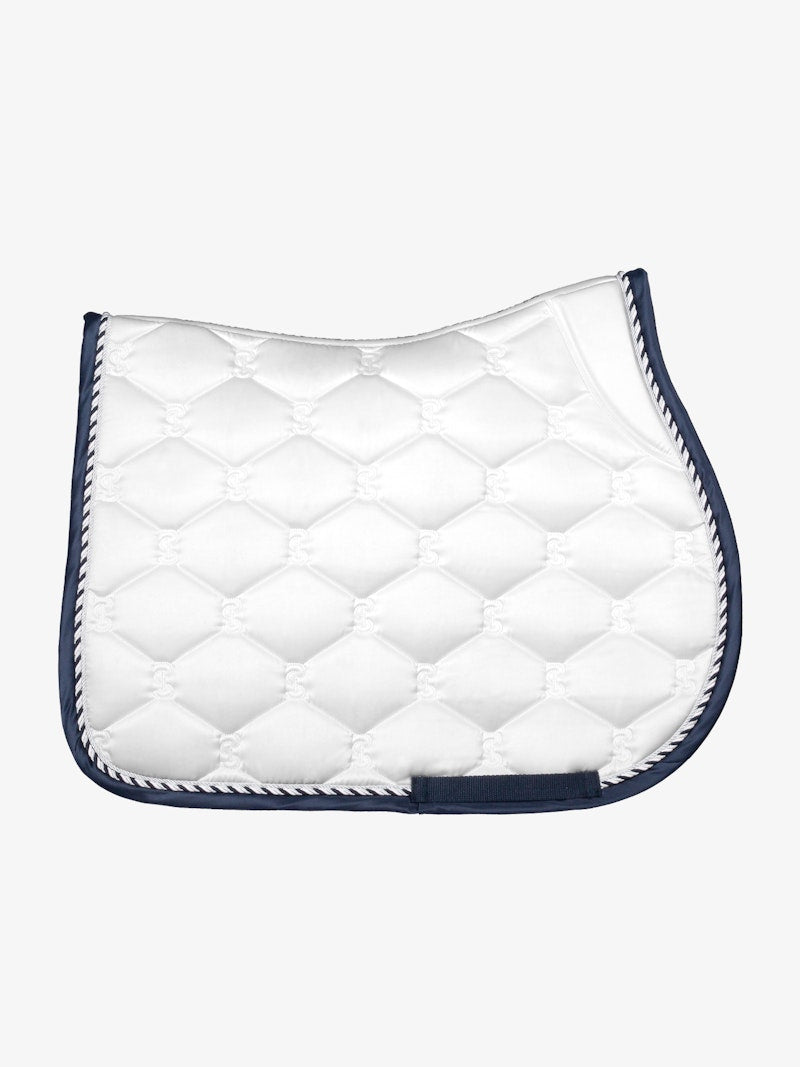PS of Sweden Saddle Pad Jump Signature - White/Navy - PS of Sweden - Equiluxe Tack