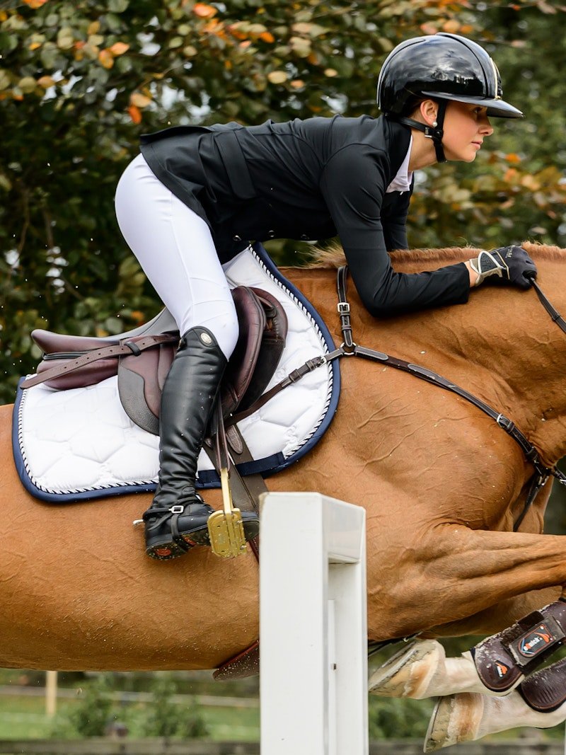 PS of Sweden Saddle Pad Jump Signature - White/Navy - PS of Sweden - Equiluxe Tack