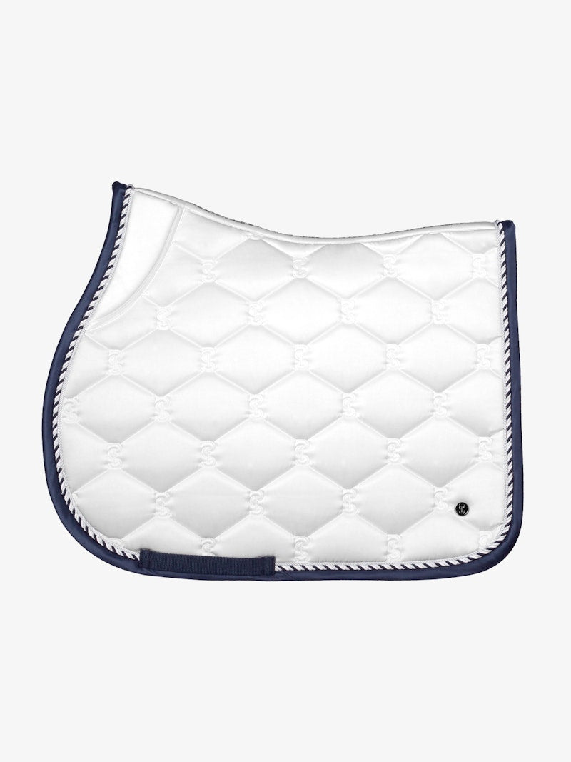 PS of Sweden Saddle Pad Jump Signature - White/Navy - PS of Sweden - Equiluxe Tack