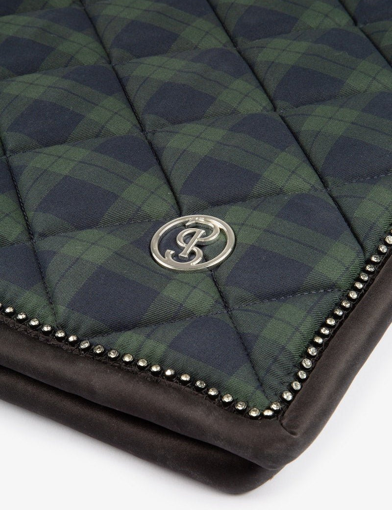 PS of Sweden Saddle Pad Tartan Checked Dressage - Midnight green - PS of Sweden - Equiluxe Tack