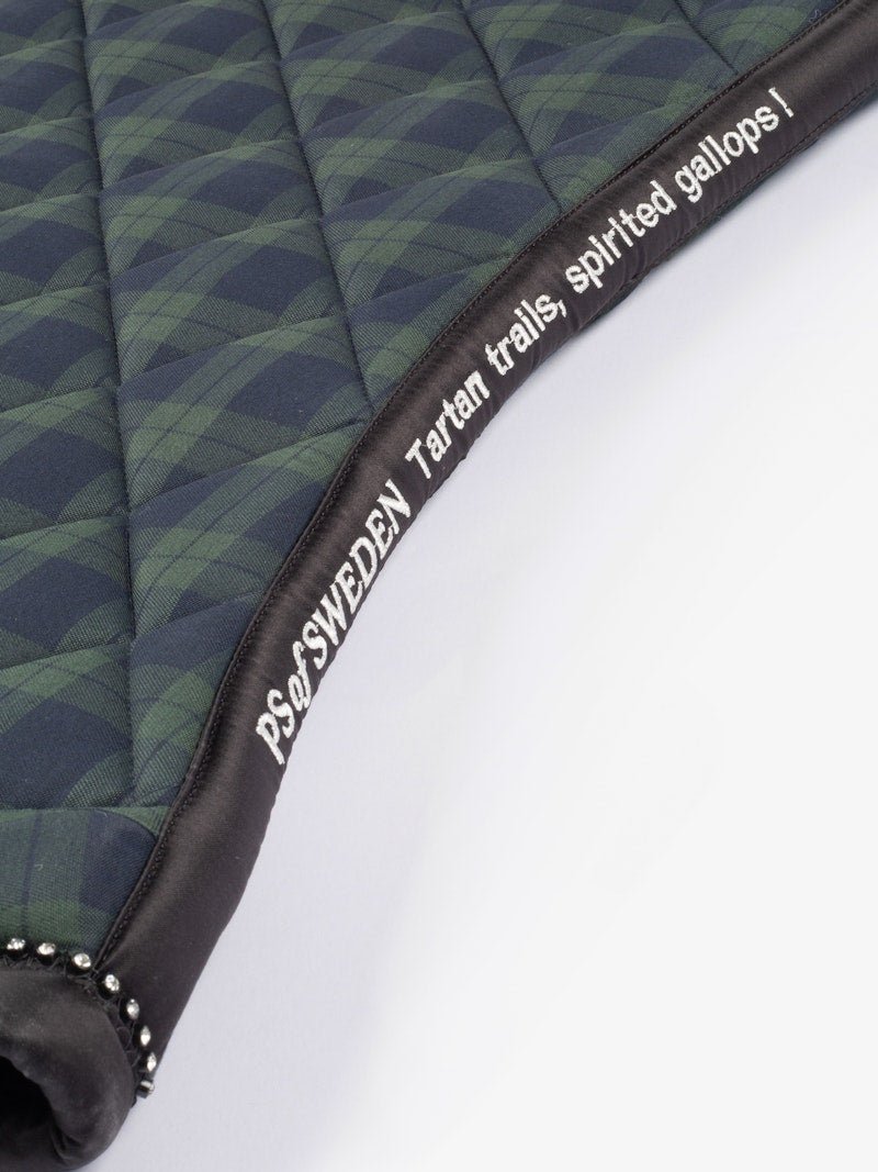 PS of Sweden Saddle Pad Tartan Checked Dressage - Midnight green - PS of Sweden - Equiluxe Tack