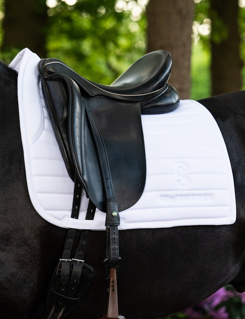 PS of Sweden Stripe Dressage Saddle Pad - White - PS of Sweden - Equiluxe Tack