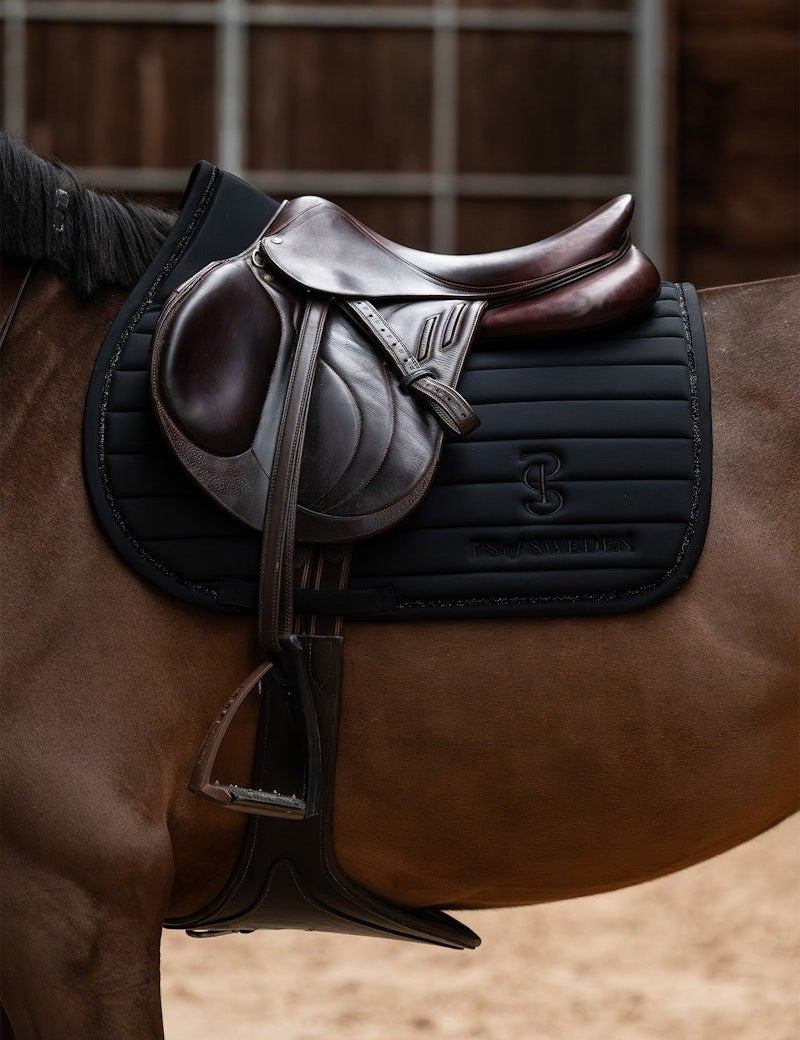 PS of Sweden Stripe Jump Saddle Pad - Black - PS of Sweden - Equiluxe Tack