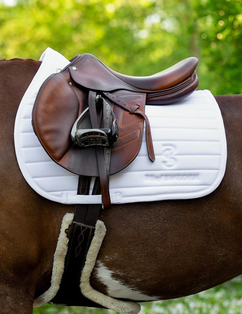 PS of Sweden Stripe Jump Saddle Pad - White - PS of Sweden - Equiluxe Tack