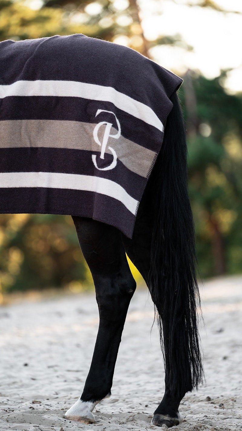 PS of Sweden Striped Wool Blanket - Coffee - PS of Sweden - Equiluxe Tack