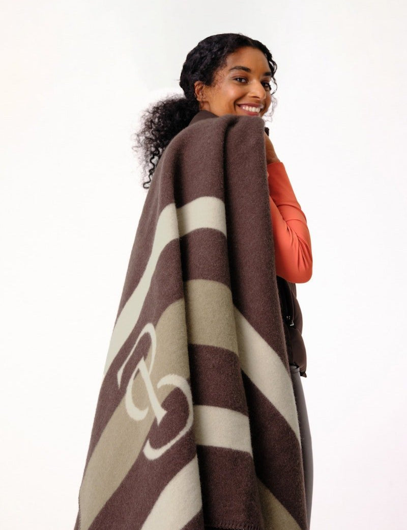 PS of Sweden Striped Wool Blanket - Coffee - PS of Sweden - Equiluxe Tack