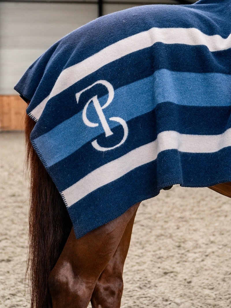 PS of Sweden Striped Wool Blanket - Navy - PS of Sweden - Equiluxe Tack