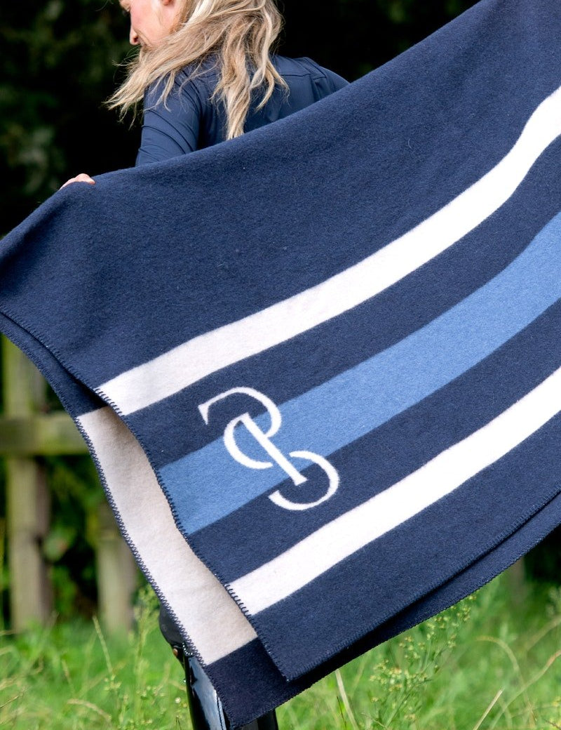 PS of Sweden Striped Wool Blanket - Navy - PS of Sweden - Equiluxe Tack