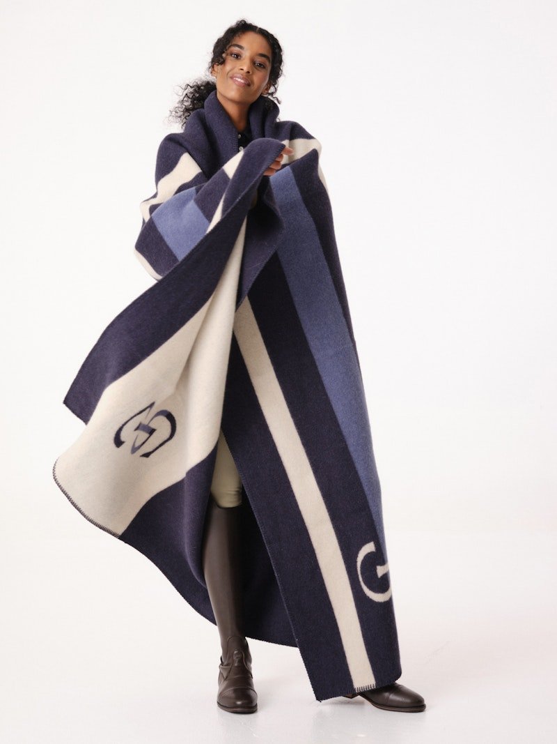 PS of Sweden Striped Wool Blanket - Navy - PS of Sweden - Equiluxe Tack