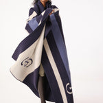 PS of Sweden Striped Wool Blanket - Navy - PS of Sweden - Equiluxe Tack