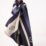 PS of Sweden Striped Wool Blanket - Navy - PS of Sweden - Equiluxe Tack