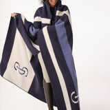 PS of Sweden Striped Wool Blanket - Navy - PS of Sweden - Equiluxe Tack