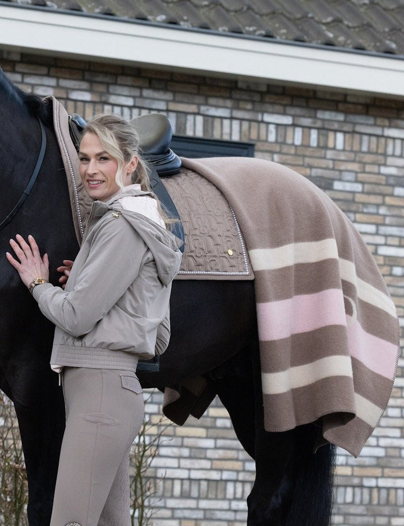 PS of Sweden Striped Wool Blanket - Tender Taupe - PS of Sweden - Equiluxe Tack