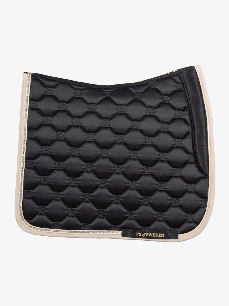 PS of Sweden Vintage Monogram Dressage Saddle Pad - Black - PS of Sweden - Equiluxe Tack