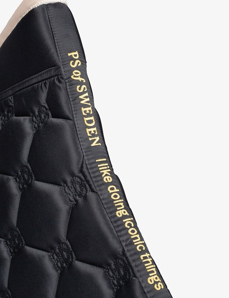 PS of Sweden Vintage Monogram Dressage Saddle Pad - Black - PS of Sweden - Equiluxe Tack