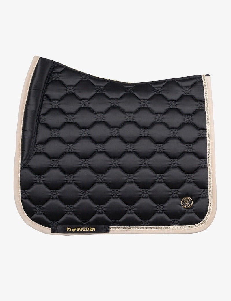 PS of Sweden Vintage Monogram Dressage Saddle Pad - Black - PS of Sweden - Equiluxe Tack