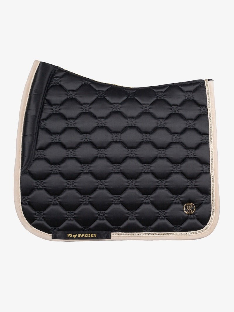 PS of Sweden Vintage Monogram Dressage Saddle Pad - Black - PS of Sweden - Equiluxe Tack
