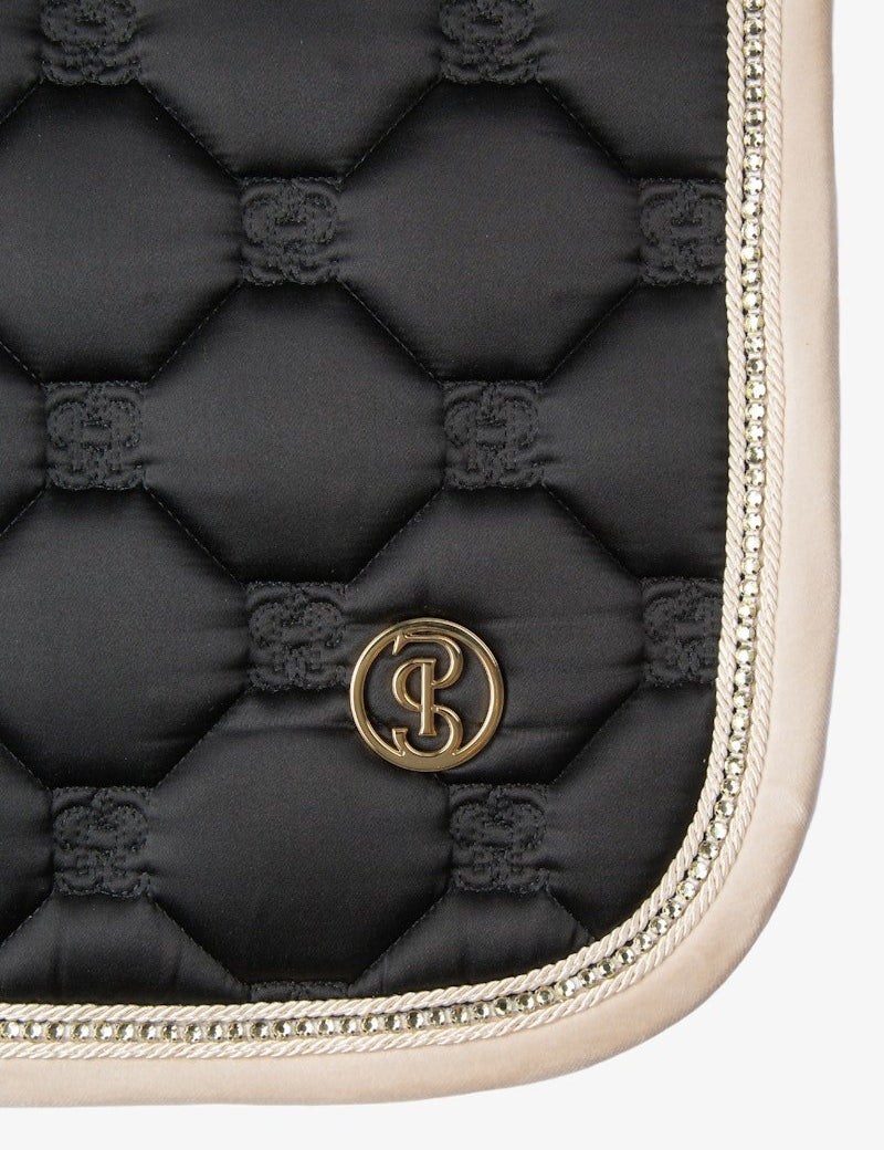PS of Sweden Vintage Monogram Dressage Saddle Pad - Black - PS of Sweden - Equiluxe Tack