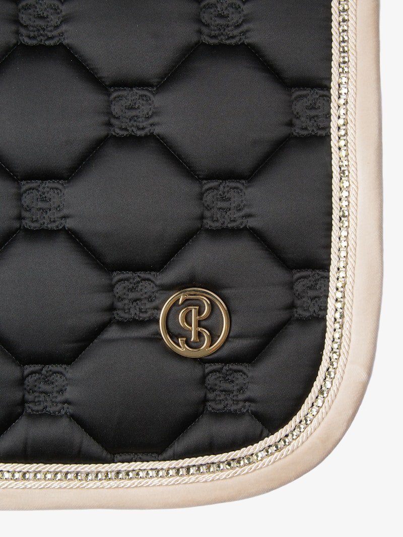 PS of Sweden Vintage Monogram Dressage Saddle Pad - Black - PS of Sweden - Equiluxe Tack