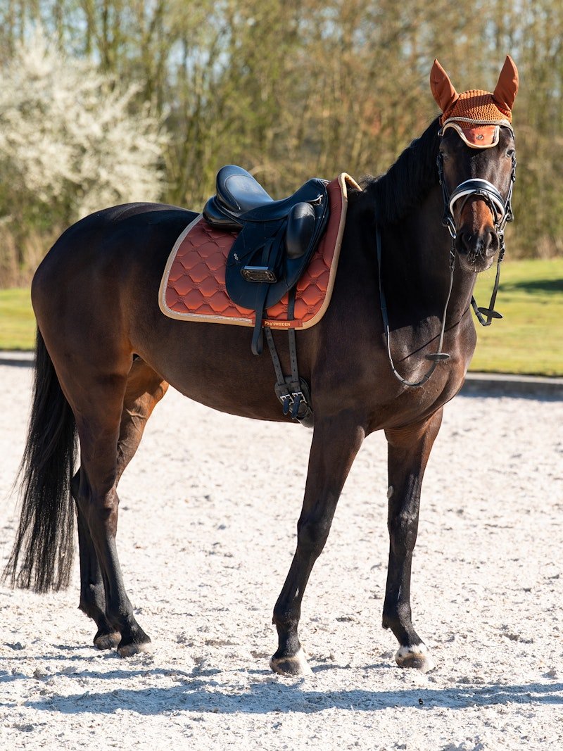 PS of Sweden Vintage Monogram Dressage Saddle Pad - Chestnut Brown - PS of Sweden - Equiluxe Tack