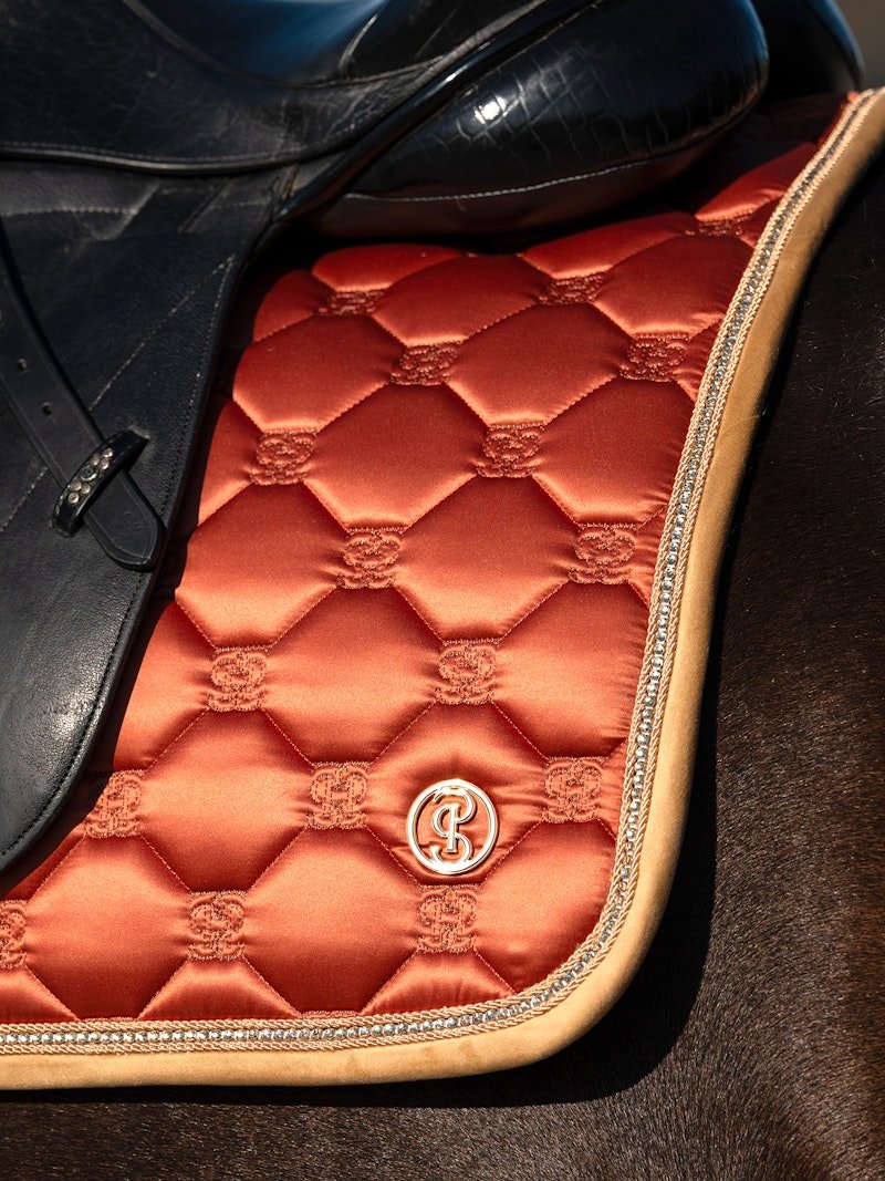 PS of Sweden Vintage Monogram Dressage Saddle Pad - Chestnut Brown - PS of Sweden - Equiluxe Tack