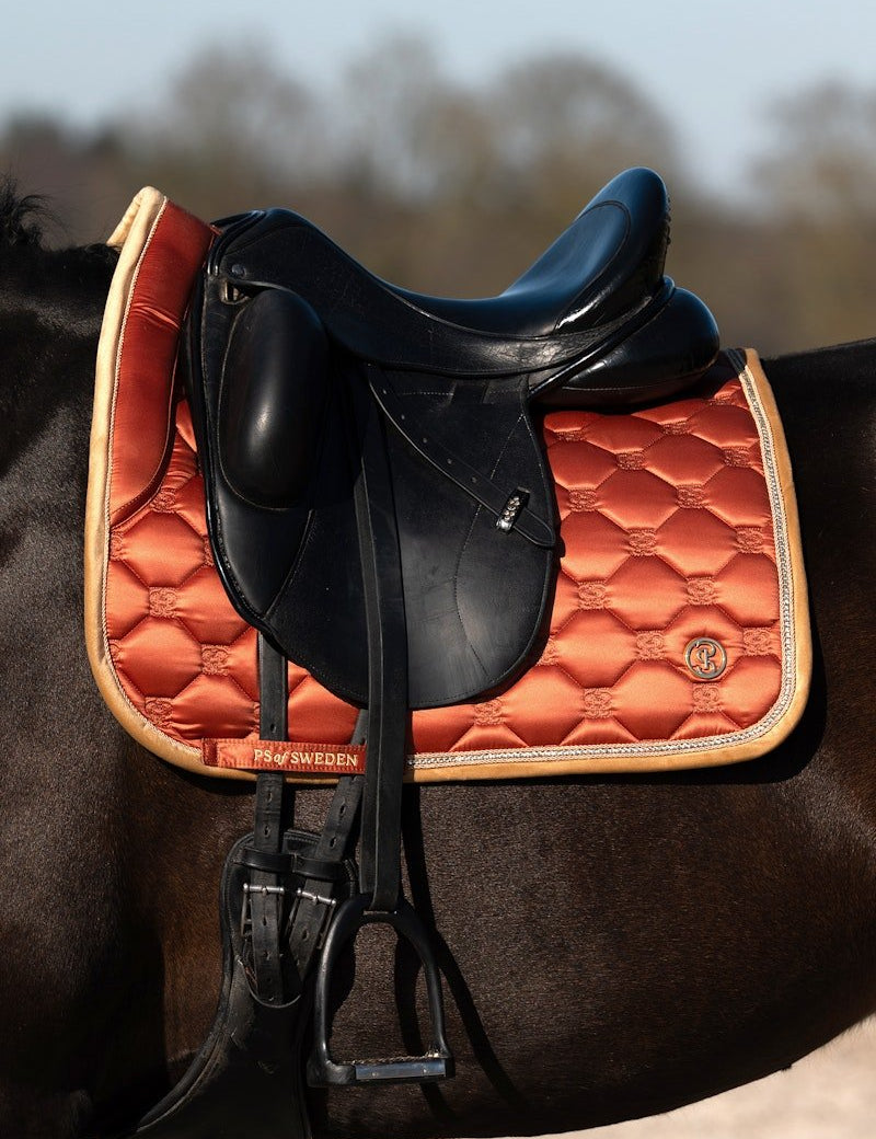 PS of Sweden Vintage Monogram Dressage Saddle Pad - Chestnut Brown - PS of Sweden - Equiluxe Tack